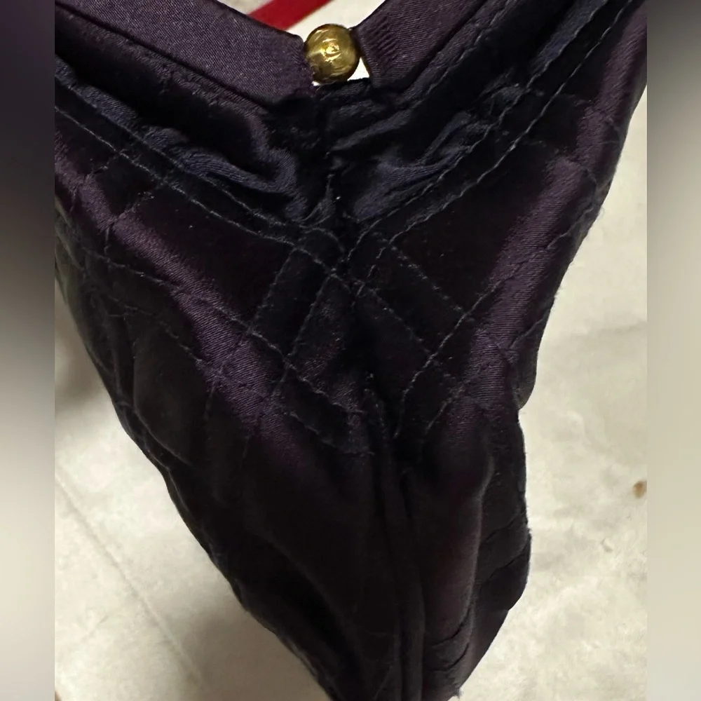 Saks Fifth Avenue Vintage Quilted Grape Dark Purple Clutch